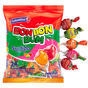 Bon Bon Bum Bubble Gum Pops - Mixed Flavours 24-pack 456g