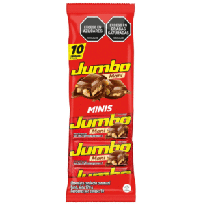 Mini Jumbo Milk Chocolate Bar with Peanuts  - pack of 10 170g